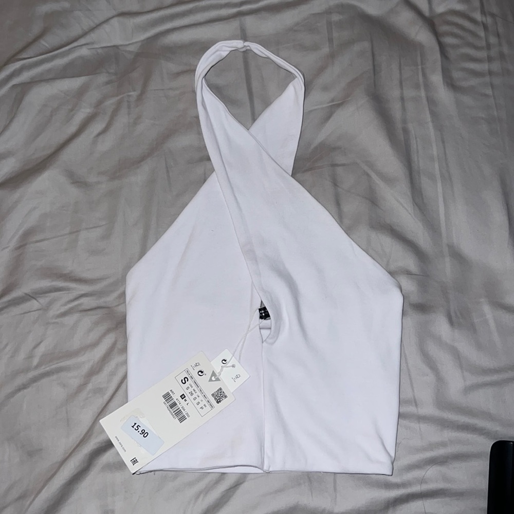 white zara top